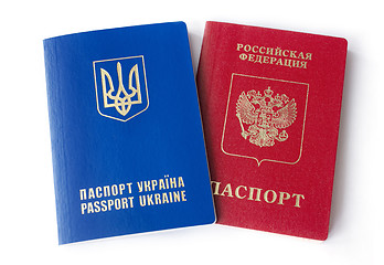 Image showing Ukrainian and Russian ID passports 