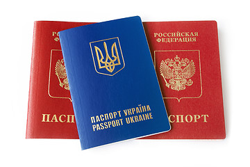 Image showing Ukrainian and Russian ID passports 