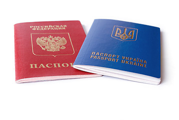 Image showing Ukrainian and Russian ID passports 