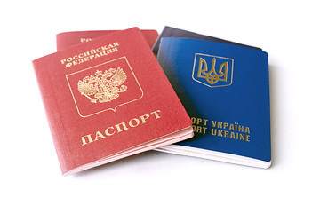 Image showing Ukrainian and Russian ID passports 