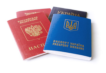 Image showing Ukrainian and Russian ID passports 