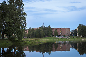 Image showing City river at nothern White Nights 