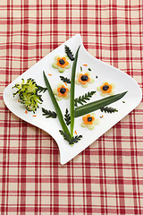 Image showing Appetizer plate with raw vegetables