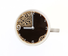 Image showing Coffee time clock Nine