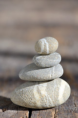 Image showing Stack of pebble stones