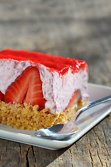 Image showing strawberry cheesecake