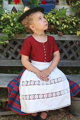 Image showing Portrait of a young Bavarian girl in a dirndl