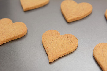 Image showing Close-up of heart-shaped biscuit for Valentine's Day