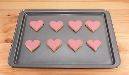 Image showing Heart-shaped cookies for Valentine's Day