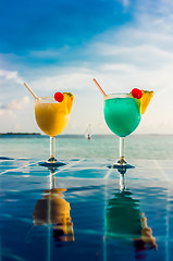 Image showing Cocktail near the swimming pool