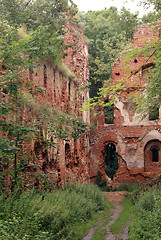 Image showing Wall of brick castle