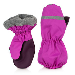 Image showing Children's autumn-winter mittens