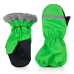 Image showing Children's autumn-winter mittens