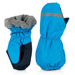 Image showing Children's autumn-winter mittens