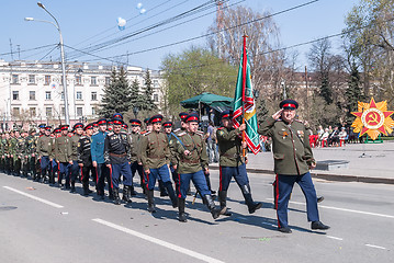 Image showing Cossacks march on parade