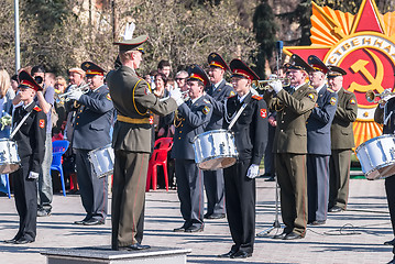 Image showing Military orchestra on Victory Day parade