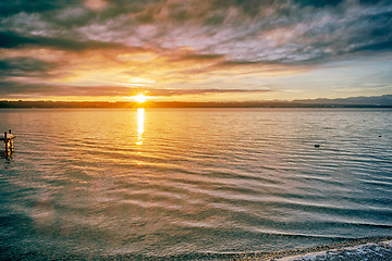 Image showing sunrise Starnberg lake