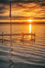 Image showing sunrise Starnberg lake