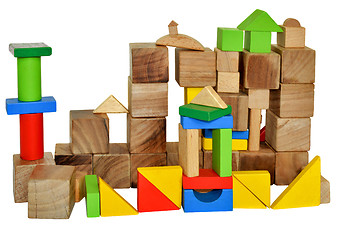 Image showing City of wooden cubes