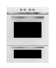 Image showing Modern gas cooker on white background