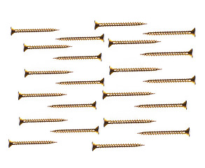 Image showing metal screws on a white background