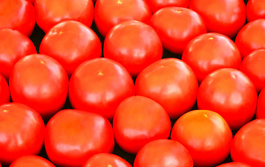 Image showing Fresh tomatoes on street market for sale