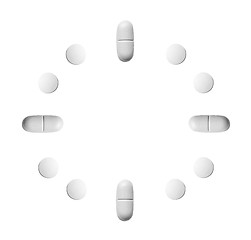 Image showing watch made up out of white tablets