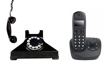 Image showing Black cordless isolated on a white background