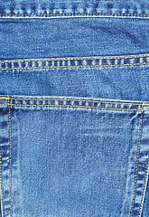 Image showing denium blue jean pocket shot up close