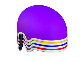 Image showing Colored helmets on a white background