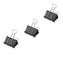 Image showing three office paper clips