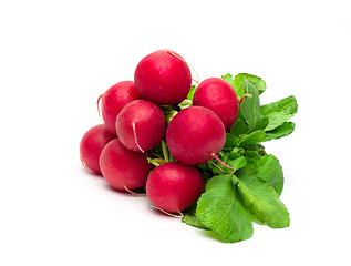 Image showing Fresh red radish isolated on white background