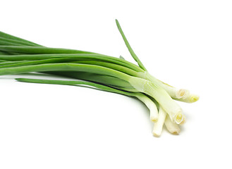 Image showing Eight ripe, beautiful spring onions