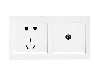 Image showing white electric outlet