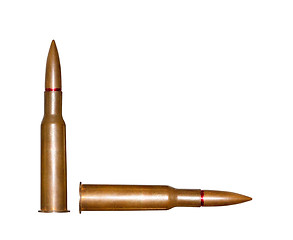 Image showing Two rifle bullets