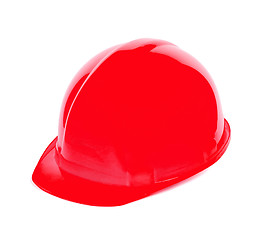 Image showing Isolated safety red helmet for workers