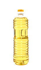 Image showing sunflower oil in plastic bottle isolated