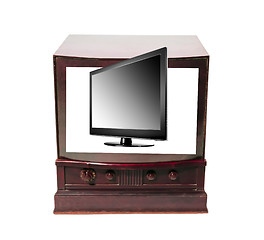 Image showing old television on a white background