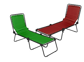 Image showing red and green lounger isolated on white