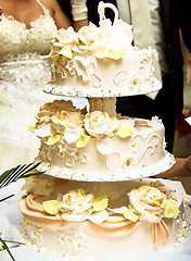 Image showing Beautiful wedding cake