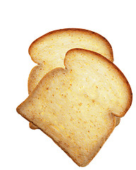 Image showing Pieces of bread on a white background