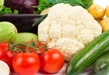 Image showing fresh vegetables on the white background