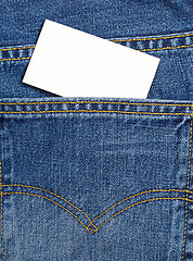 Image showing Blank card with copy space in a pocket