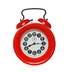 Image showing Old alarm clock isolated on white