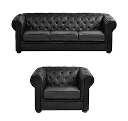 Image showing Black sofa isolated on white background