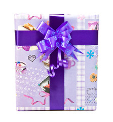 Image showing gift box with big bow ribbon