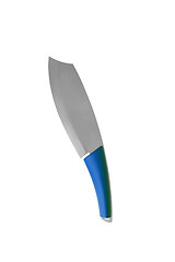 Image showing Big blue knife isolated on white