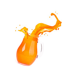 Image showing orange juice splash isolated on white