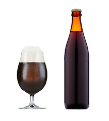 Image showing glass of brown beer