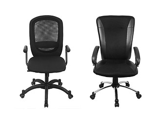 Image showing two black office chair